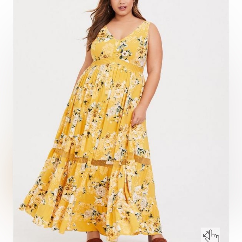 Torrid Maxi Challis Button-Front Dress